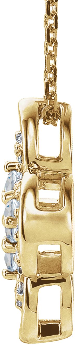 14K Gold Round Natural Diamond Clover Necklace or Pendant – 1/3 CTW - Yellow Gold - view 4