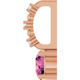 14K Gold Round Pink Tourmaline Accented Pendant - Rose Gold - view 6