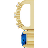 14K Gold Round Blue Sapphire Accented Pendant - Yellow Gold - view 6