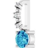Platinum Round Blue Zircon Accented Pendant - view 5