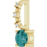 14K Gold Round Alexandrite Accented Pendant - Yellow Gold - view 5