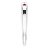 Platinum Round Natural Ruby Stackable Ring – 1.5mm Stones - view 4