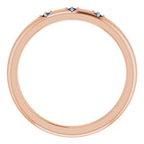 14K Gold Round Natural Blue Sapphire Stackable Ring – 1.5mm Stones - Rose Gold - view 2