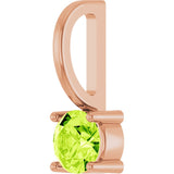 14K Gold Round Peridot Solitaire Pendant - Rose Gold - view 5