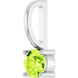 14K Gold Round Peridot Solitaire Pendant - White Gold - view 5