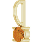 14K Gold Round Citrine Solitaire Pendant - Yellow Gold - view 5