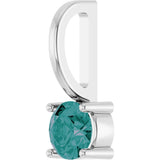 14K Gold Round Alexandrite Solitaire Pendant - White Gold - view 5