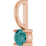 14K Gold Round Alexandrite Solitaire Pendant - Rose Gold - view 5