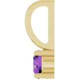 14K Gold Round Amethyst Solitaire Pendant - Yellow Gold - view 6
