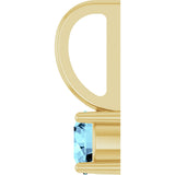 14K Gold Round Aquamarine Solitaire Pendant - Yellow Gold - view 6