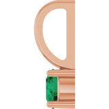 14K Gold Round Lab-Grown Emerald Solitaire Pendant - Rose Gold - view 6