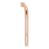 14K Gold Round Natural Green Tourmaline Stackable V Ring - Rose Gold - view 4