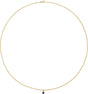 14K Gold Round Natural Blue Sapphire Bezel-Set Solitaire Necklace