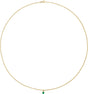 14K Gold Round Natural Emerald Bezel-Set Solitaire Necklace - Yellow Gold