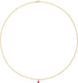 14K Gold Round Natural Ruby Bezel-Set Solitaire Necklace - Yellow Gold