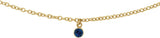 14K Gold Round Natural Blue Sapphire Bezel-Set Solitaire Necklace - view 2