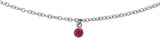 14K Gold Round Natural Ruby Bezel-Set Solitaire Necklace - White Gold - view 2