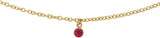 14K Gold Round Natural Ruby Bezel-Set Solitaire Necklace - Yellow Gold - view 2