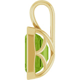 14K Gold Emerald Natural Peridot Solitaire Pendant - Yellow Gold - view 3