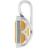 Platinum Emerald Natural Citrine Solitaire Pendant - view 3