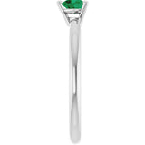 Platinum Lab-Grown Emerald Heart Solitaire Ring - view 4