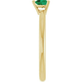 14K Gold Lab-Grown Emerald Heart Solitaire Ring - Yellow Gold - view 4