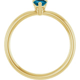 14K Gold Natural London Blue Topaz Heart Solitaire Ring - Yellow Gold - view 3