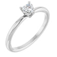 Platinum Natural White Sapphire Heart Solitaire Ring