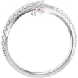 Platinum Round Natural Mozambique Garnet Snake Ring