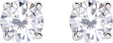 14K Gold Lab-Grown Moissanite Round 4-Prong Lightweight Stud Earrings - White Gold - view 8