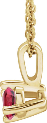 14K Gold Round Natural Ruby Solitaire Necklace or Pendant II - Yellow Gold - view 4
