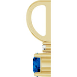 14K Gold Round Lab-Grown Blue Sapphire Accented Pendant – up to 0.015 CTW - Yellow Gold - view 6