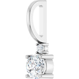 14K Gold Round Natural White Sapphire Accented Pendant - White Gold - view 5