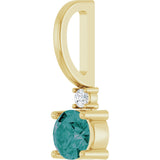 14K Gold Round Lab-Grown Alexandrite Accented Pendant - Yellow Gold - view 5