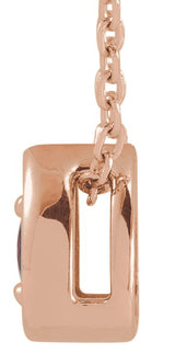 14K Gold Round Natural Ruby Teardrop Necklace or Slide Pendant - Rose Gold - view 2