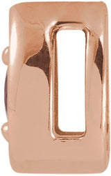 14K Gold Round Natural Ruby Teardrop Necklace or Slide Pendant - Rose Gold - view 2