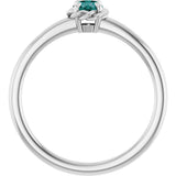 Platinum Round Natural Alexandrite Claw-Prong Rope Solitaire Ring - view 7