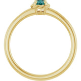 14K Gold Round Natural Alexandrite Claw-Prong Rope Solitaire Ring - Yellow Gold - view 7