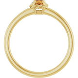 14K Gold Round Natural Citrine Claw-Prong Rope Solitaire Ring - Yellow Gold - view 7