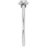 14K Gold Round Natural White Sapphire Claw-Prong Rope Solitaire Ring - White Gold - view 9