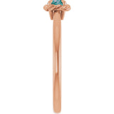 14K Gold Round Lab-Grown Alexandrite Claw-Prong Rope Solitaire Ring - Rose Gold - view 9