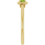 14K Gold Round Natural Peridot Claw-Prong Rope Solitaire Ring - Yellow Gold - view 9