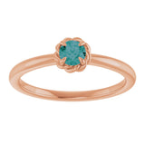 14K Gold Round Lab-Grown Alexandrite Claw-Prong Rope Solitaire Ring - Rose Gold - view 8