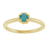 14K Gold Round Natural Alexandrite Claw-Prong Rope Solitaire Ring - Yellow Gold - view 8