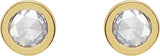 14K Gold Natural Diamond Round Bezel-Set Rose-Cut Stud Earrings - Yellow Gold - view 4