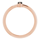 14K Gold Round Natural Black Onyx & Natural Diamond Accented Ring - Rose Gold - view 2