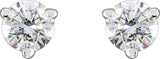 Platinum Natural Diamond Round 3-Prong Stud Earrings - view 6