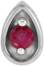 Platinum Round Natural Ruby Teardrop Necklace or Slide Pendant