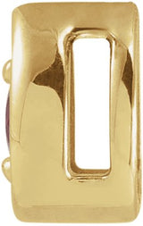 14K Gold Round Natural Ruby Teardrop Necklace or Slide Pendant - Yellow Gold - view 2