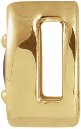 14K Gold Round Natural Ruby Teardrop Necklace or Slide Pendant - Yellow Gold - view 2